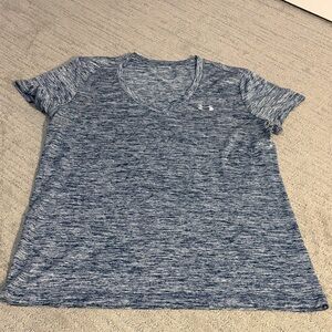 Under Armour Women's Heathered Blue V-Neck Dry Fit Tee